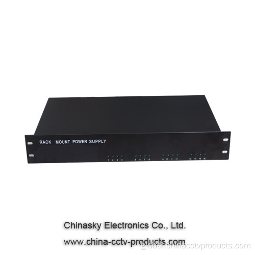 CCTV DC Distributed Power Box 12VDC 13A 16Output Rack Mount CCTV Power Supply Manufactory